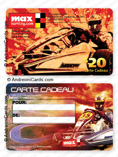 Plastic gift card - Max Karting