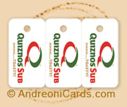 Quiznos plastic loyalty card sample